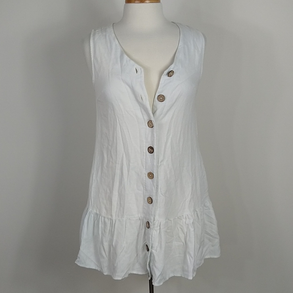 Vici White Button-Down Dress